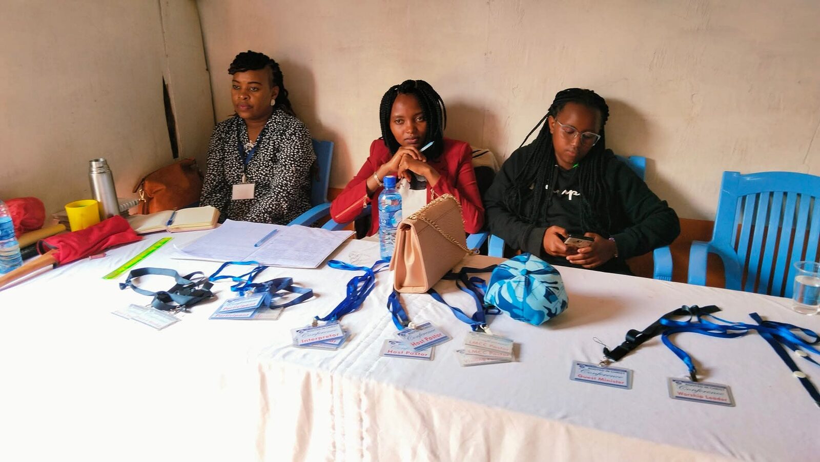 Registration table at a church event